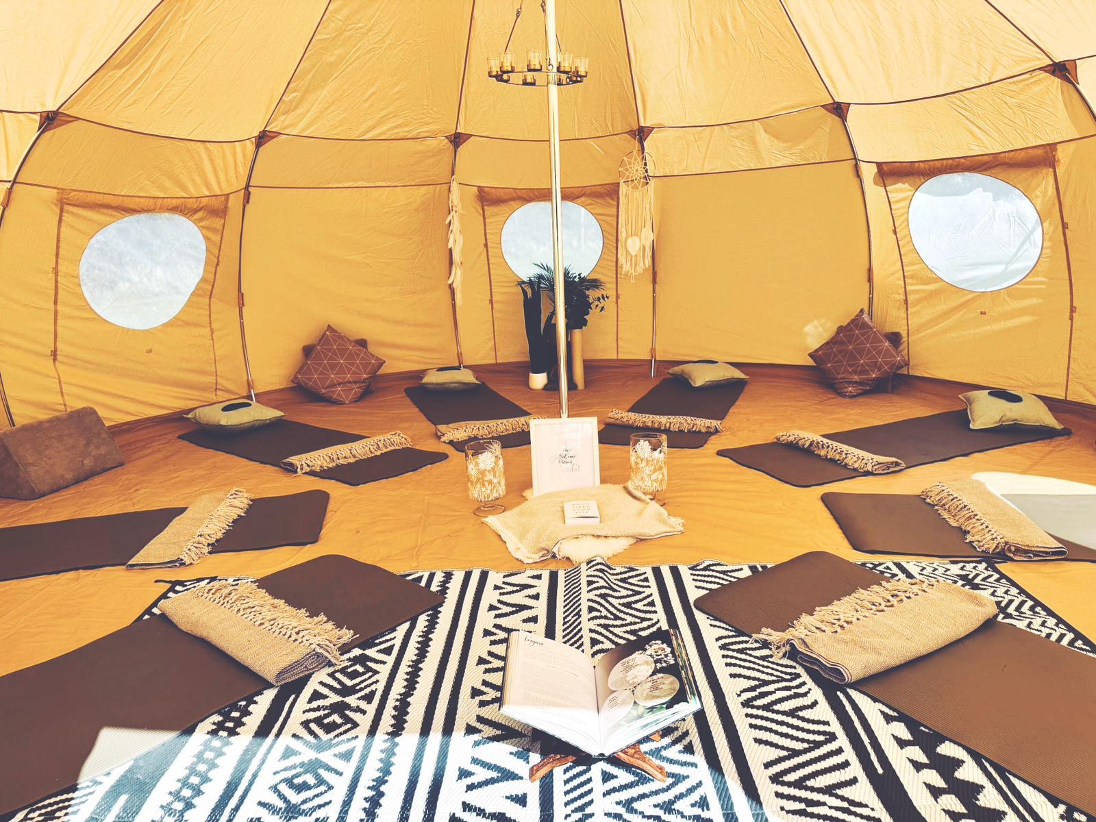 Cosy retreat space set up for guests